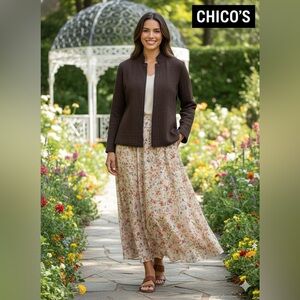 Chico's Brown Open Front Blazer